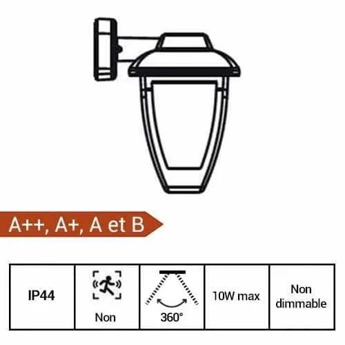 Applique extérieure LED descendante ARLUX E27 anthracite - 111881